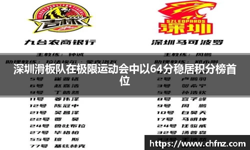 深圳滑板队在极限运动会中以64分稳居积分榜首位