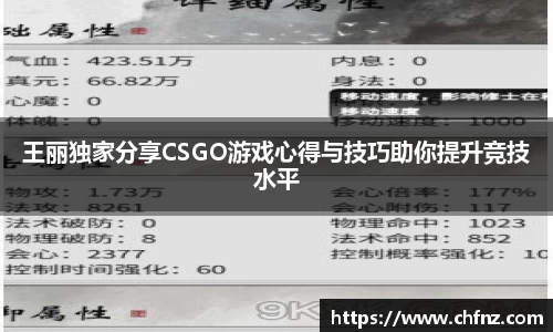 王丽独家分享CSGO游戏心得与技巧助你提升竞技水平